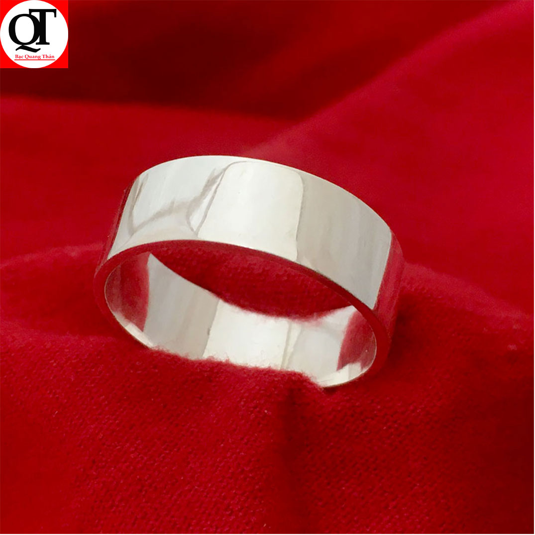 Nhẫn nam Bạc Quang Thản, nhẫn nam bản trơn rộng  0.7cm đúc nguyên chiếc chất liệu bạc không xi mạ, có thể chỉnh size tay theo yêu cầu, thích hợp đeo nhiều ngón tay – QTNA7