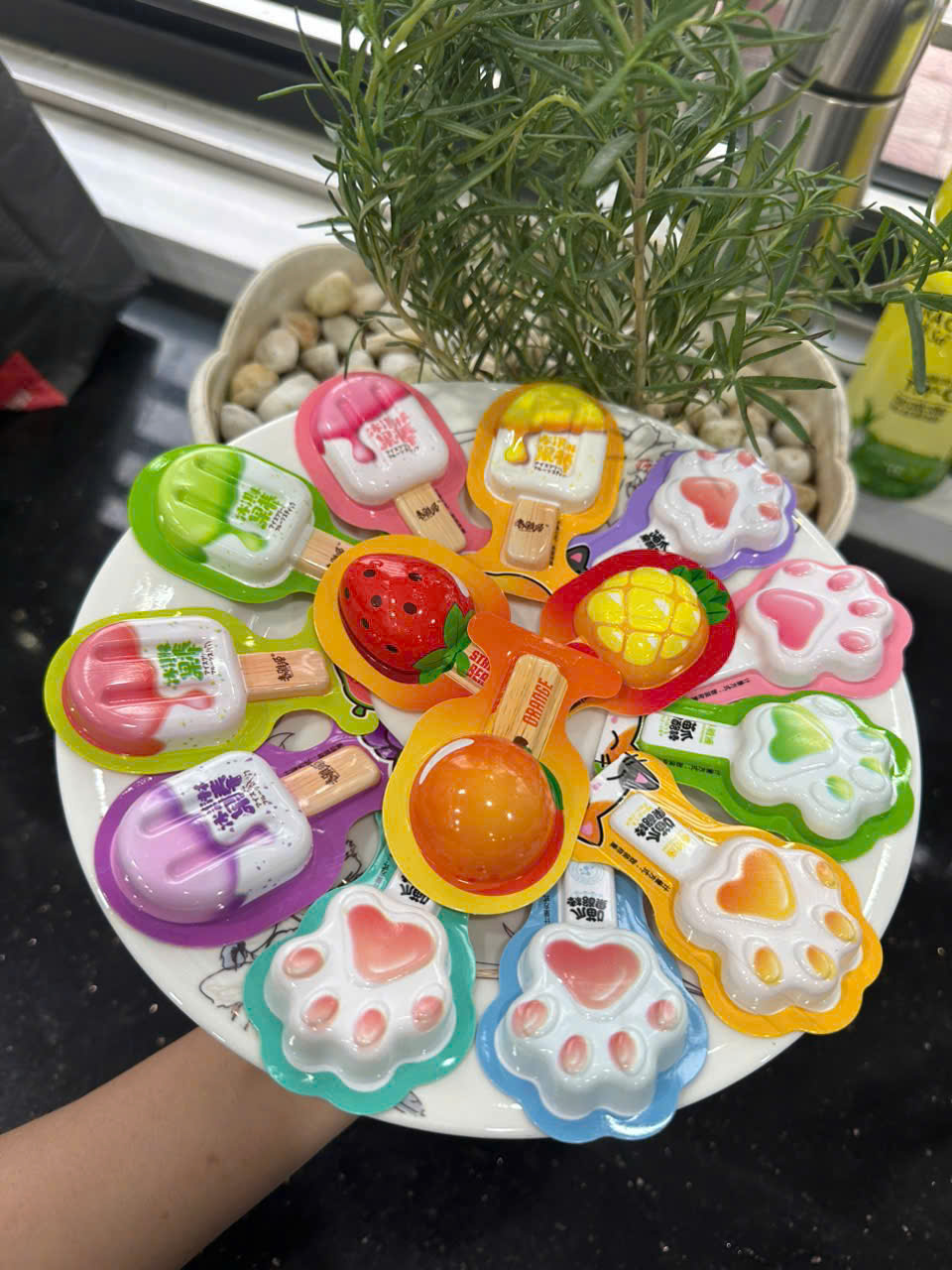 Thạch que pho mai/Thạch sữa chua trái cây hình que kem-móng vuốt 500G mix nhiều hương vị thơm ngon - Đồ ăn vặt