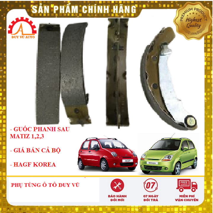 Má phanh sau deawoo matiz 1,2,3, bố thắng sau matiz 1,2,3 guốc phanh sau matiz hàng hàn quốc