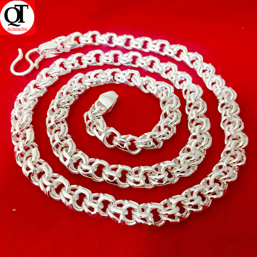 Dây chuyền nam Bạc Quang Thản, vòng cổ nam bạc mắt đúc đặc dạng tròn chất liệu bạc thật không xi mạ, trọng lượng nhiều kích cỡ lựa chọn  độ dài 50cm, phong cách nam tính, lịch lãm – QTVNA12