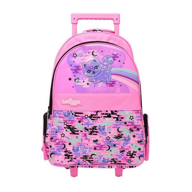 Ba lô Smiggle Away Trolley Backpack with Light Up Wheels Pink