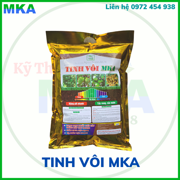 Tinh Vôi MKA nâng pH đất rửa phèn tẩy rong