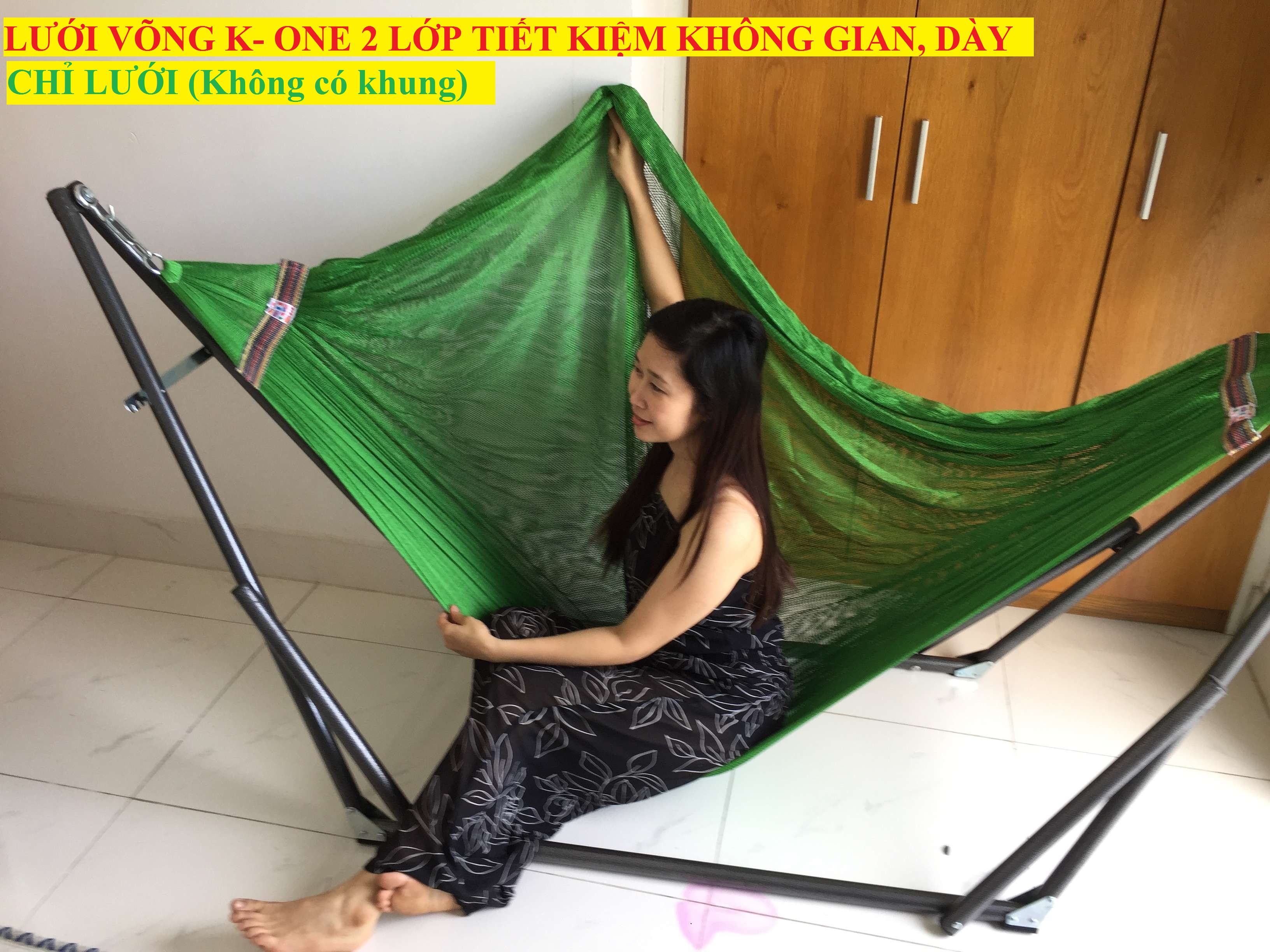Lưới võng K one 2 lớp, hiện đại, tiết kiệm không gian, rộng dày lưới võng 2 lớp, Lưới vải võng size người lớn, Lưới võng xếp dày rộng,# lưới võng cỡ đại, #lưới võng loại lớn, #lưới võng xếp