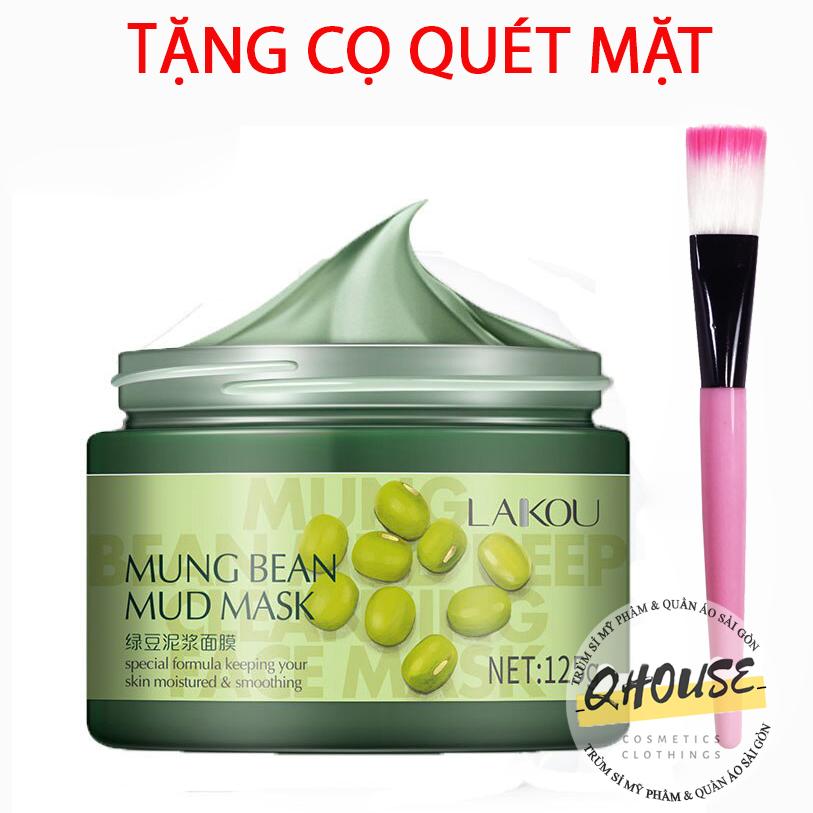 Mặt nạ Laikou mặt nạ bùn đậu xanh tặng cọ quét - trắng sáng mịn màng