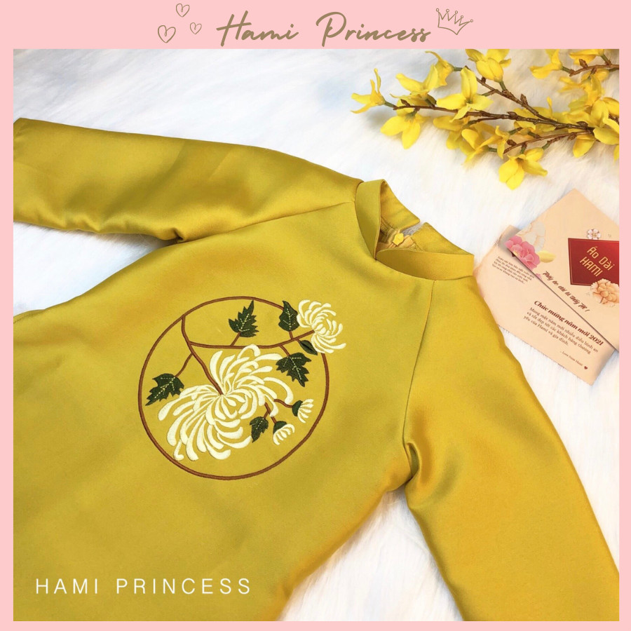 Áo Dài Bé Gái Thiết Kế Cách Tân Tafta Như Ý Cát Tường ❤️HAMI PRINCESS ❤️ Kèm Quần