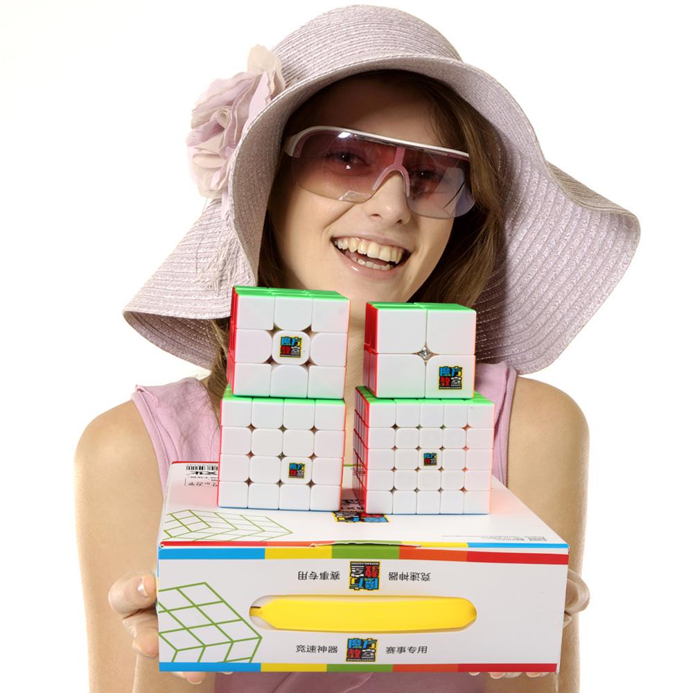 Combo 4 Rubik Moyu Meilong Stickerless - Rubik Cao Cấp từ 2x2 3x3 4x4 5x5 ( Quay nhanh mượt Bẻ góc tốt) Hàng Chính Hãng Chất Lượng Cao