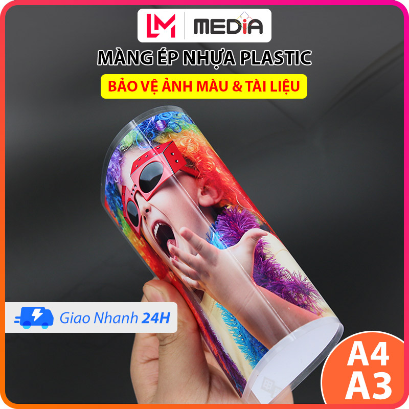 Giấy Ép Plastic Media A4/A3 100 Tờ Dày 40/60/80 Micro, Màng Ép Plastic A4 Màng Ép Nhựa Laminator
