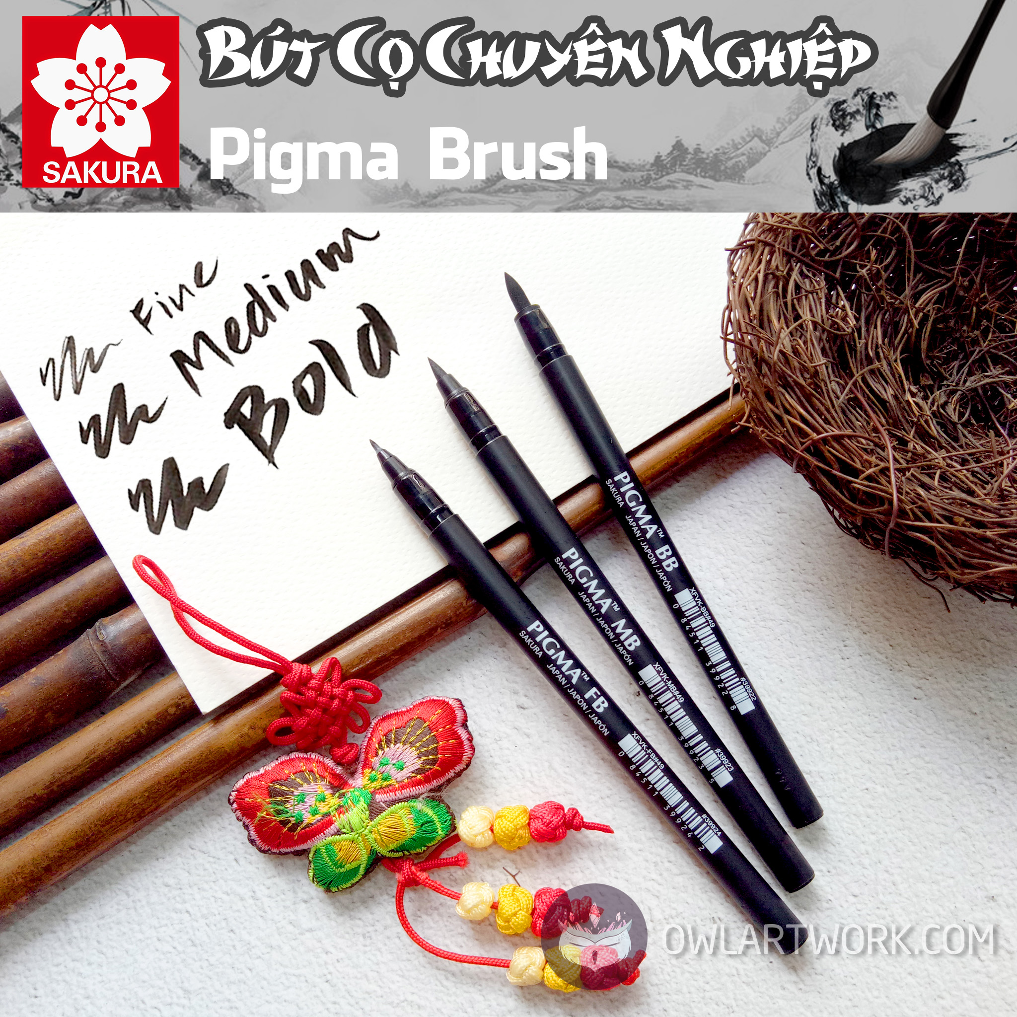 [HCM]Bút cọ chuyên nghiệp Pigma Brush Pen