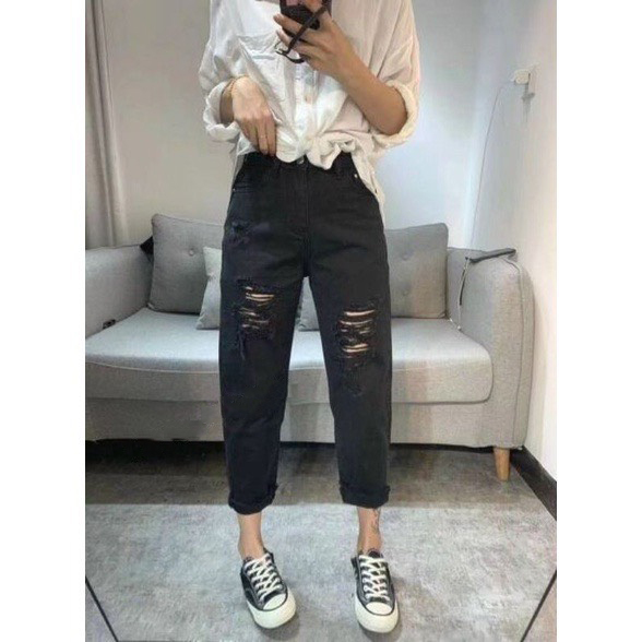 Quần baggy bò rách cá tính.Chất demin cực đẹp. Fom chuẩn thụng dài, rách y ảnh.