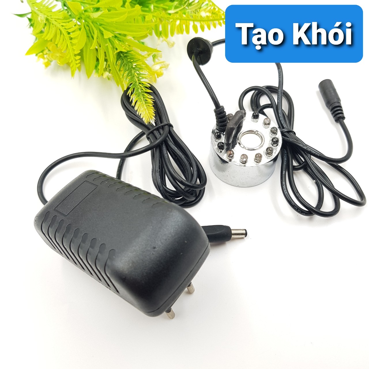 Bộ tạo hơi sương tạo ẩm tiểu cảnh 12 led cả nguồn, hơi nước, tạo sương siêu âm, phun sương