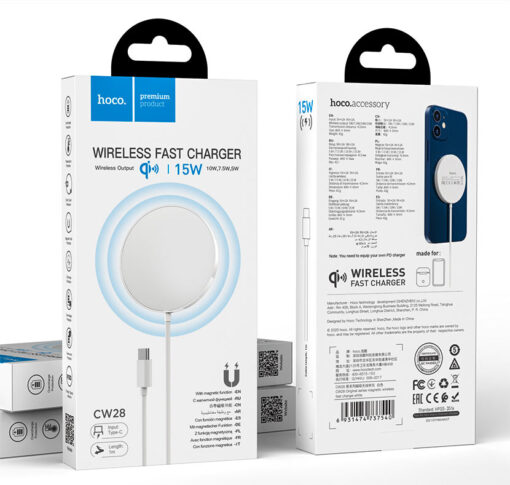Đế sạc không dây từ tính 15w hoco cw28 dành cho điện thoại iphone ip huawei samsung oppo realme dock