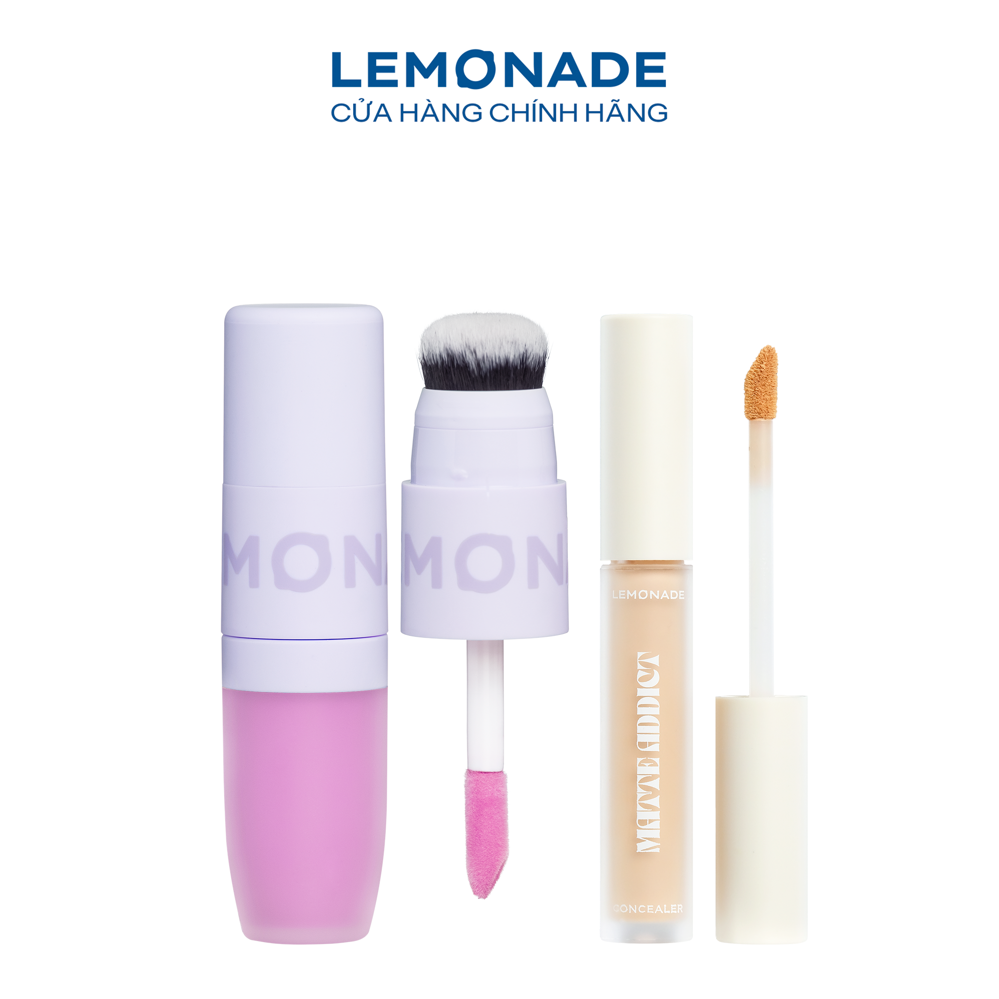 Combo Má kem mịn lì thuần chay Lemonade Perfect Couple Blush & Kem che khuyết điểm kiềm dầu bền màu Lemonade Matte Addict Concealer