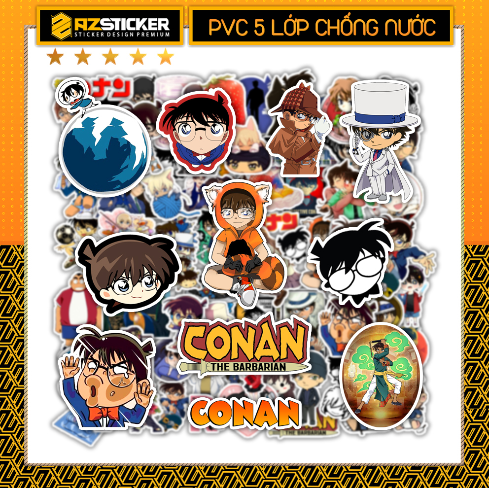 Sticker Thám Tử Conan | Dán Nón Bảo Hiêm, Điện Thoại, Laptop, Bình Nước...Chống Nước, Chống Bay Màu