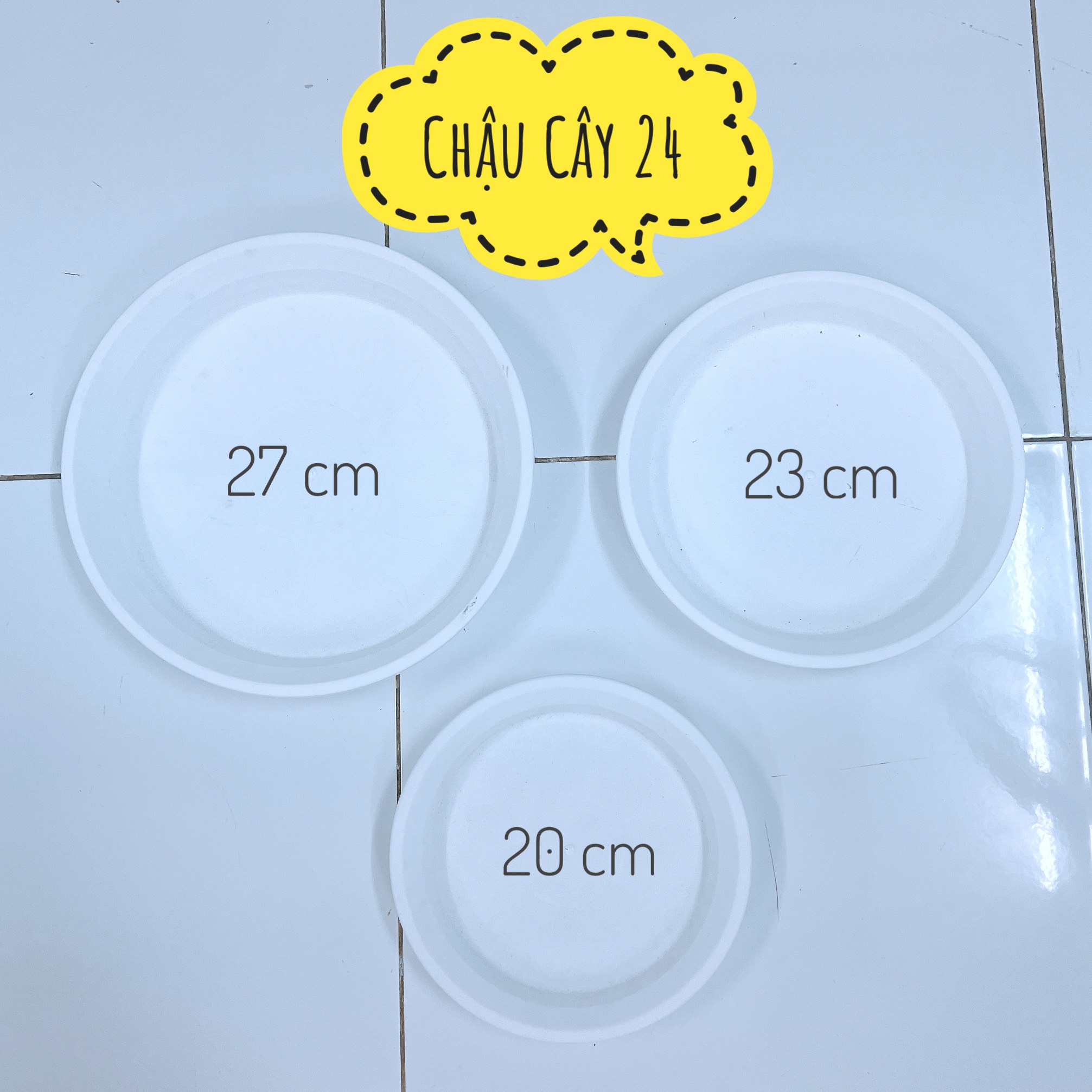 Đĩa nhựa tròn lót chậu cây cảnh đường kính 20 - 27 cm