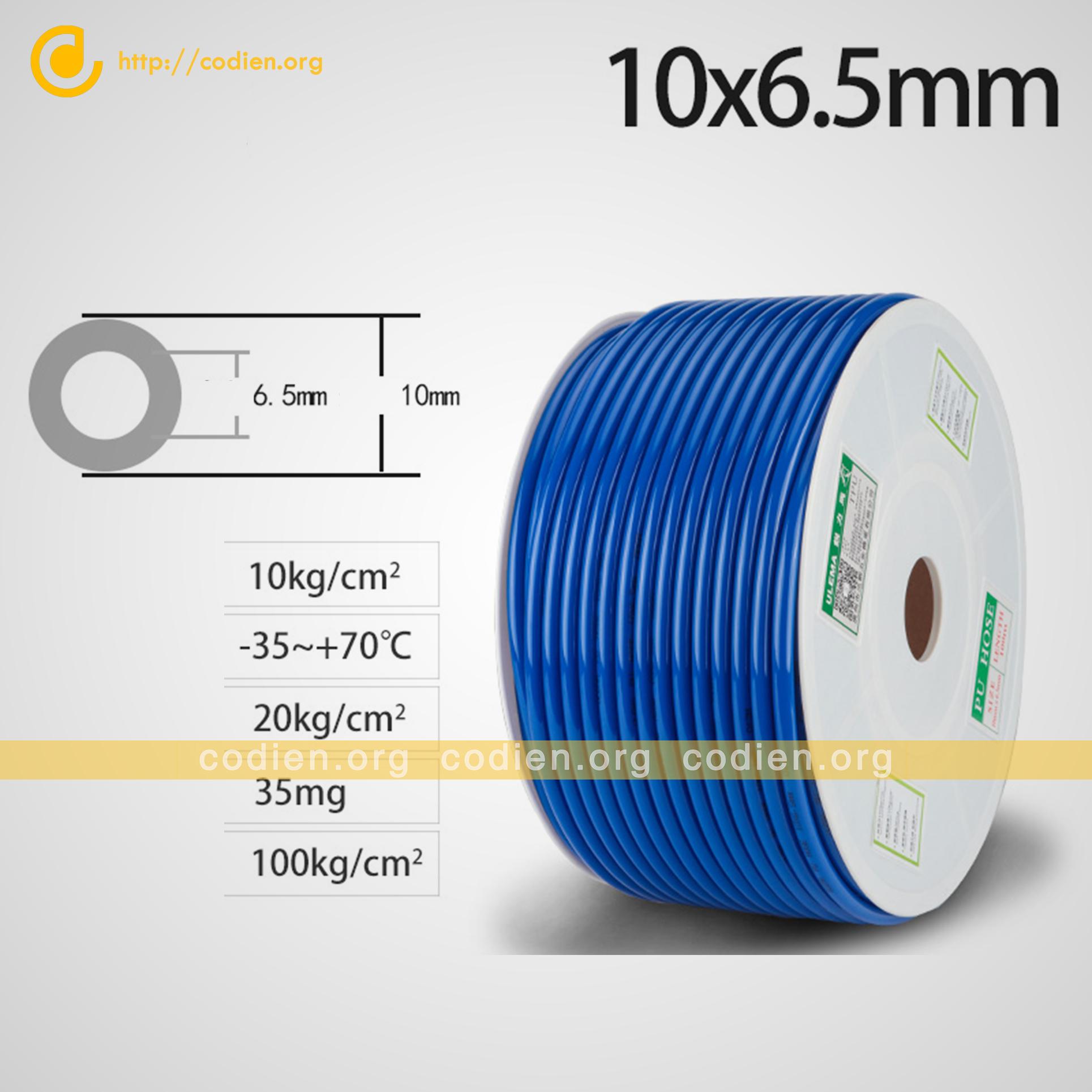 Dây hơi khí nén phi 10 Ống khí nén PU 10x6.5 Dây hơi PU10x6,5 cuộn 100m