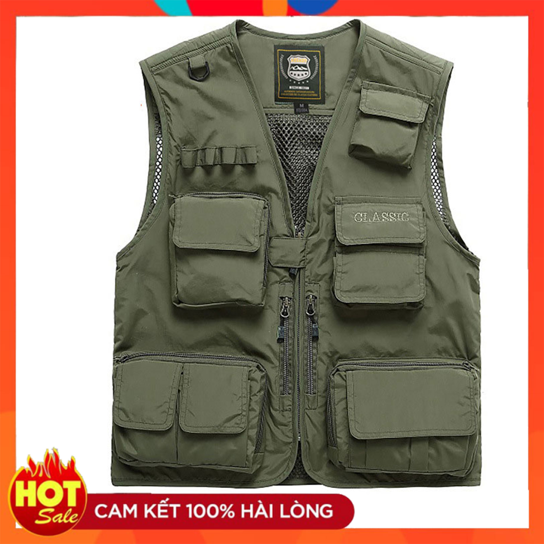 Áo ghi lê nam Lính Mỹ màu Xanh Rêu phong cách Lính, áo gile câu cá thợ ảnh chuyên nghiệp hoặc các dân phượt thủ chuyên nghiệp phong cách- HÀNG CAO CẤP