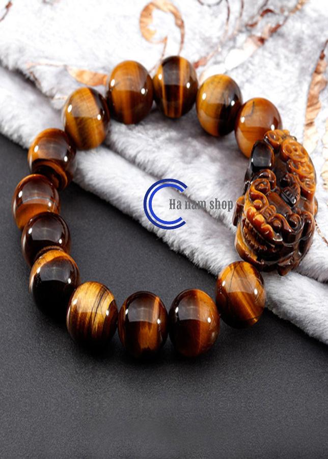 Vòng tay đá mắt hổ tỳ hưu thiên nhiên loại 2