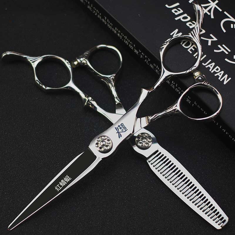 Bộ 2 kéo cắt tóc lưỡi cực kỳ sắc 6 inch chuyên nghiệp dành cho tiệm làm tóc, bằng hợp kim thép không gỉ cao cấp 440c  - INTL