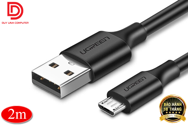 Ugreen 60138 - cáp usb to micro usb dài 2m màu đen chính hãng