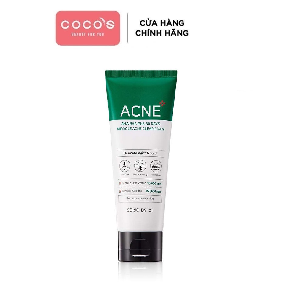 Sữa rửa mặt giảm mụn some by mi aha-bha-pha 30 days miracle acne clear foam 100ml