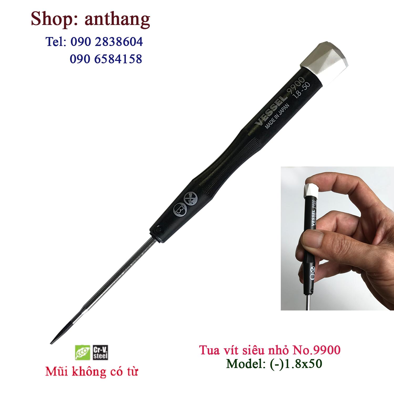 Tô vít mũi dẹt siêu nhỏ No.9900 thương hiệu Vessel sản xuất tại Nhật Bản