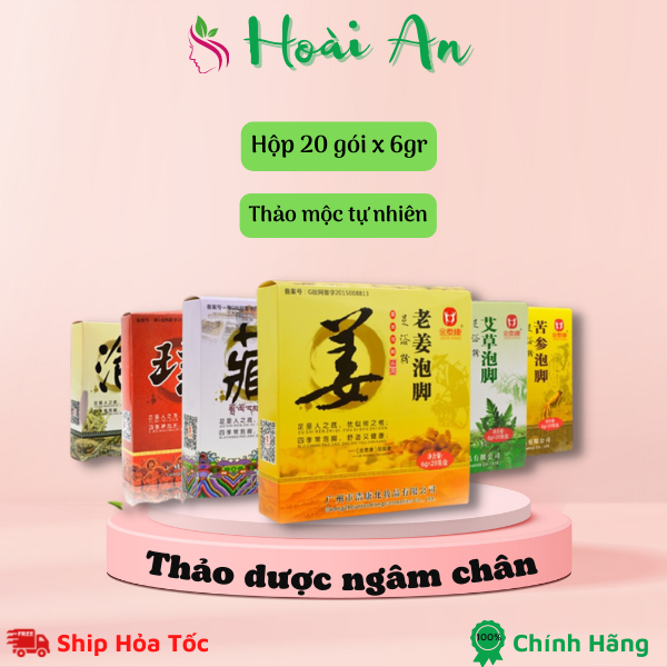 Thảo dược ngâm chân hộp 20 gói | Bột thảo mộc ngâm chân