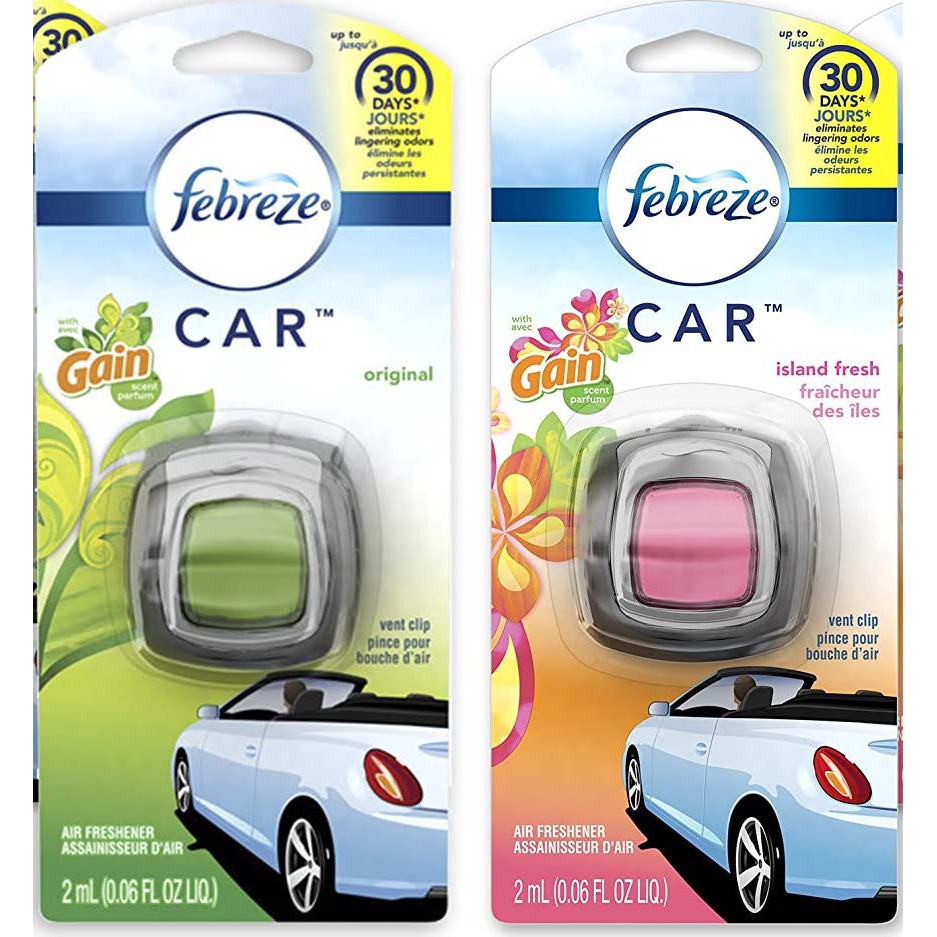 Tinh dầu thơm xe Febreze Gain Car Air Freshener Vent Clips (Mỹ)