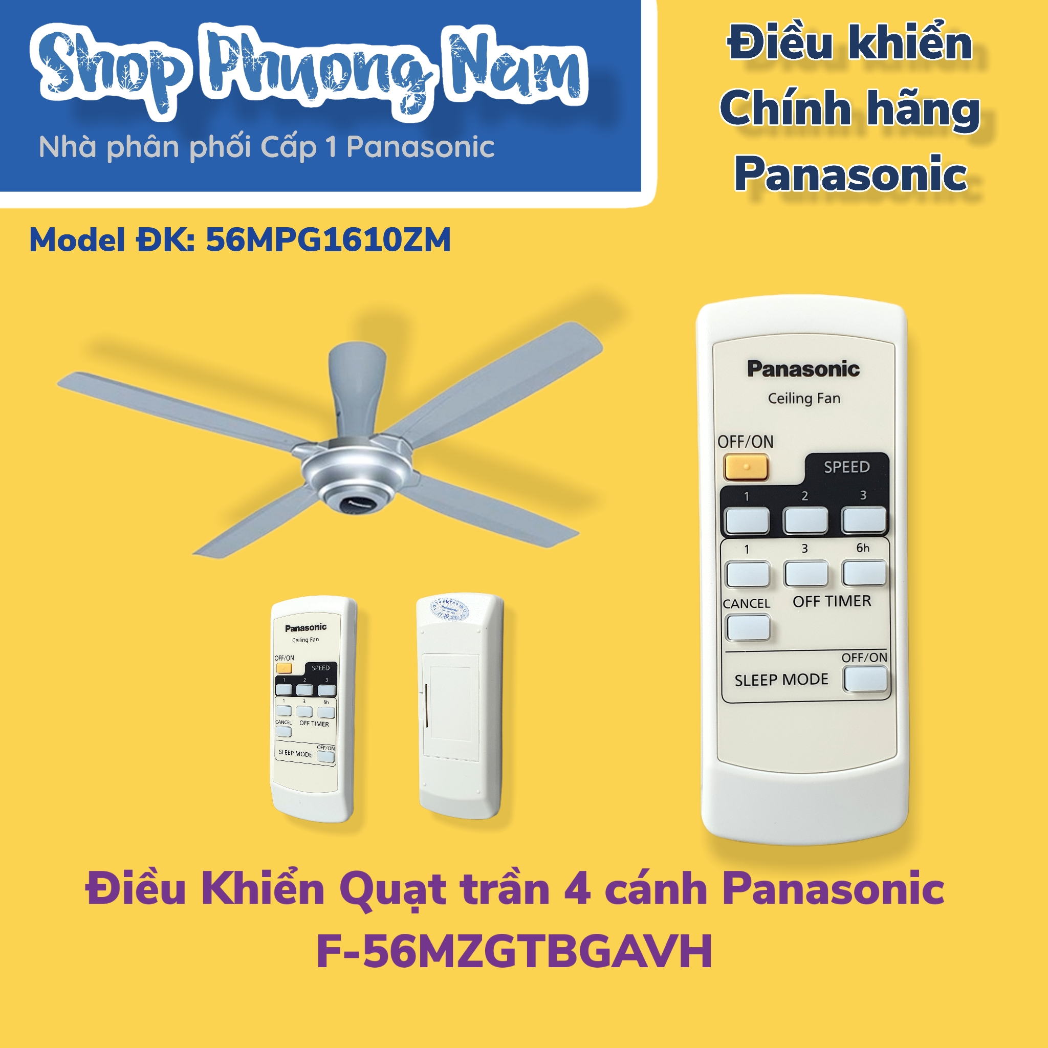 Điều khiển xịn cho Quạt trần Panasonic F-56MZG