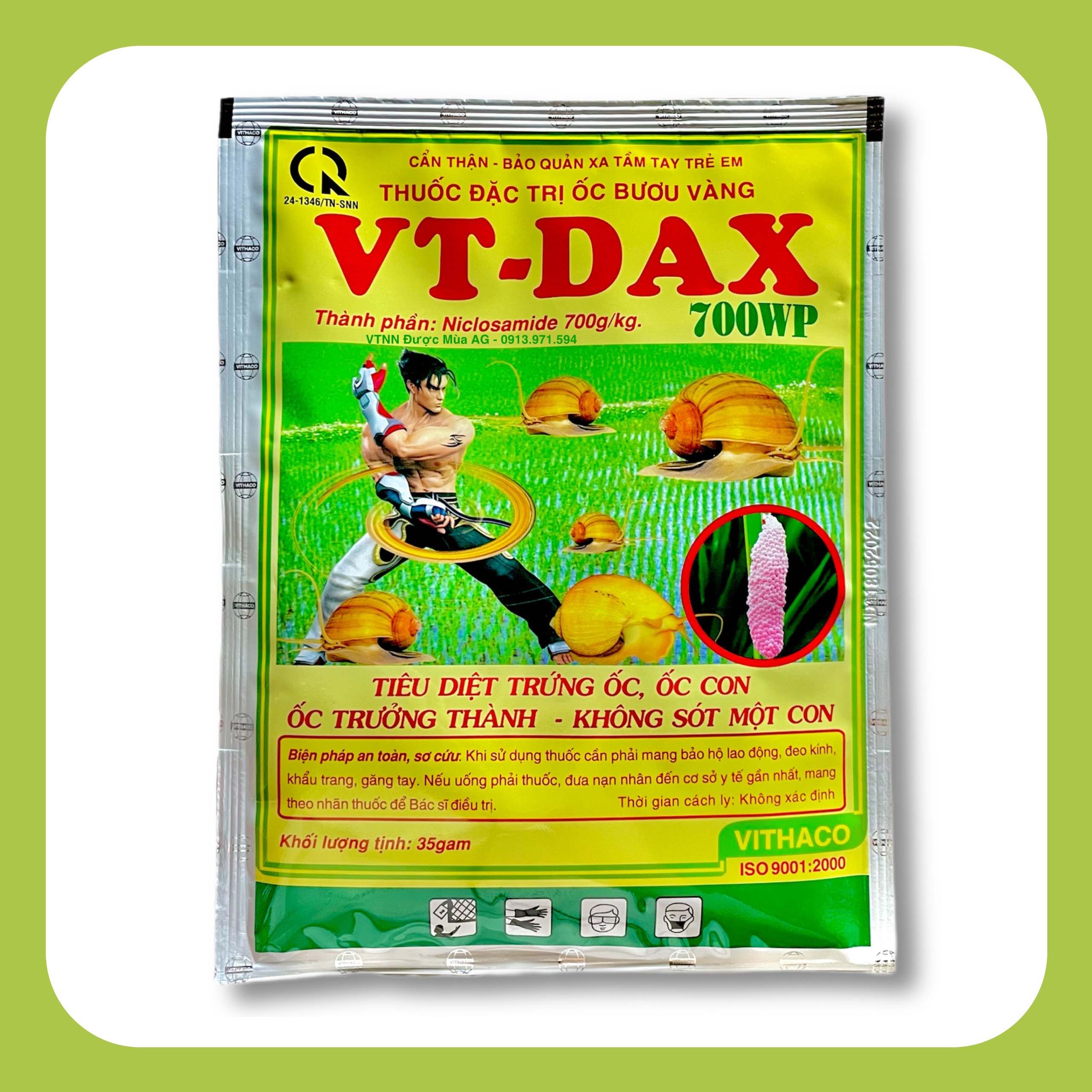Vt-dax 700wp - thuốc trừ ốc bươu vàng, tiêu diệt trứng ốc, ốc con, ốc trưởng thành, không sót 1 con - vtnn được mùa
