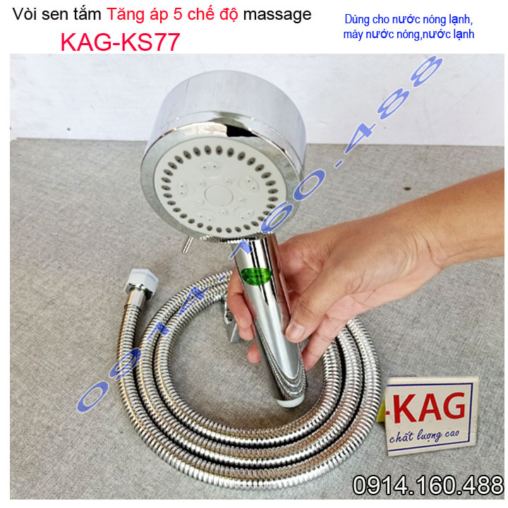 Vòi hoa sen tắm KAG-KS77, Sales trọn bộ 1 tay sen+1 dây sen inox tia nước mạnh sử dụng tốt