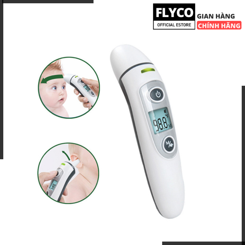 Nhiệt Kế Flyco Điện Tử Cầm Tay Thông Minh 2in1 Hợp Cho Bé Người Lớn Tuổi Đo Được Tai Và Trán Đạt Chứng Chỉ An Toàn Y Tế Hàng Dùng Hồng Ngoại Độ Súng Cây Bắn Cơ Omron Thể Máy Thân Nhiệt Kế Điện Tử