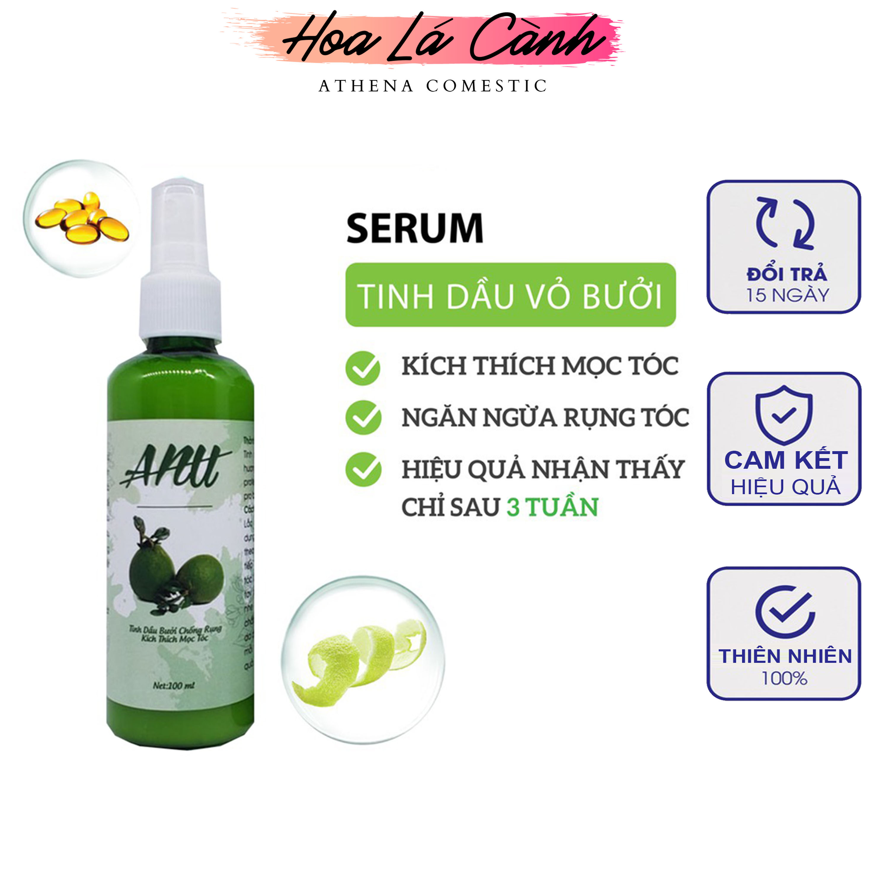 Tinh dầu bưởi - xịt dưỡng bưởi kích thích mọc tóc - giảm rụng tóc - kích thích mọc tóc - làm dài tóc