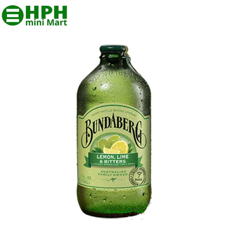 Nước uống có ga vị chanh Bundaberg Lemon, Lime & Bitters 375ml ÚC 9311493002336