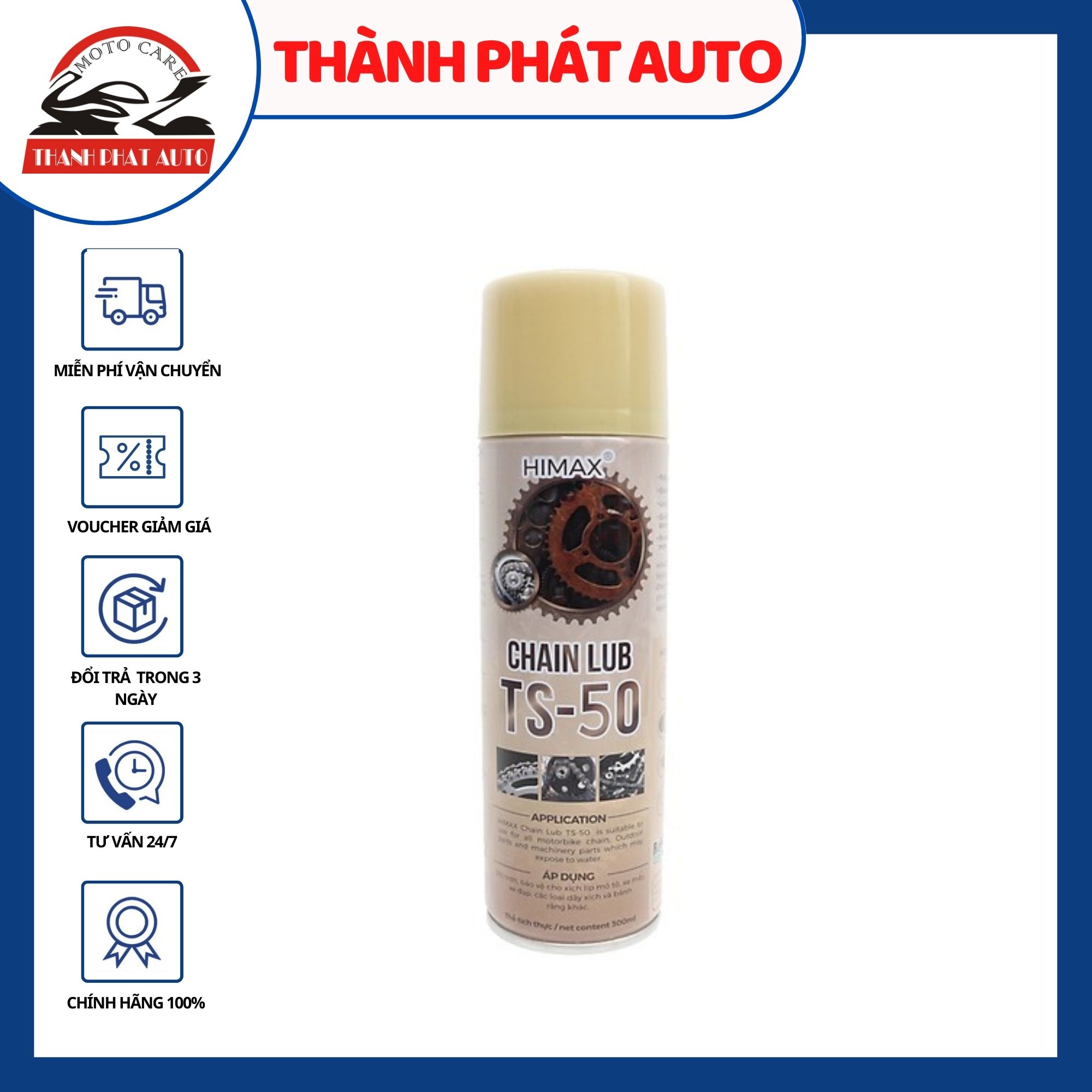 [HCM]Dầu bôi trơn bảo dưỡng sên dạng sáp cao cấp cho moto xe máy TS-50 300ml (Dùng cho sên có Phốt và không Phốt)
