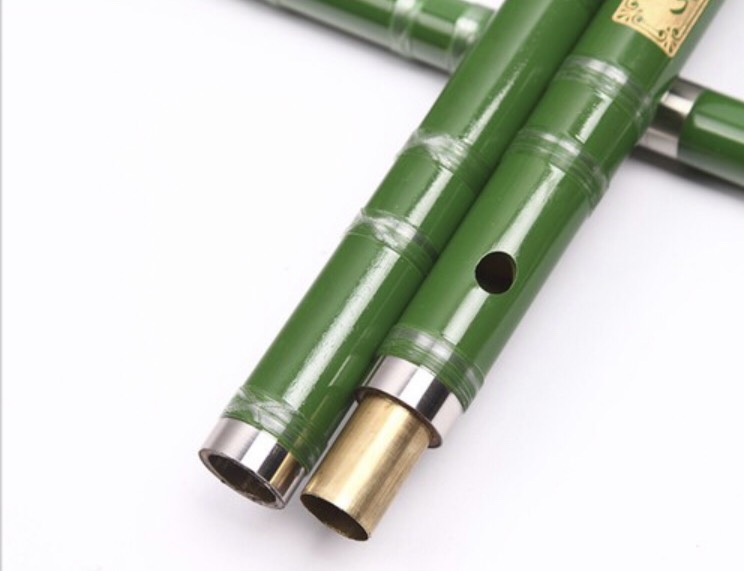Sáo dizi màu xanh khớp nối inox cao cấp (tone đô, la, sol)