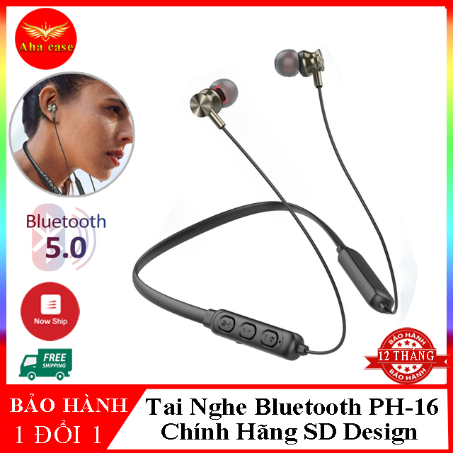 Tai Nghe Bluetooth Quàng Cổ PH-16 chính hãng SD DESIGN Kiểu Dáng Thể Thao Âm Thanh Hay Chống Ồn Hiệu Quả Bảo Hành 1 năm