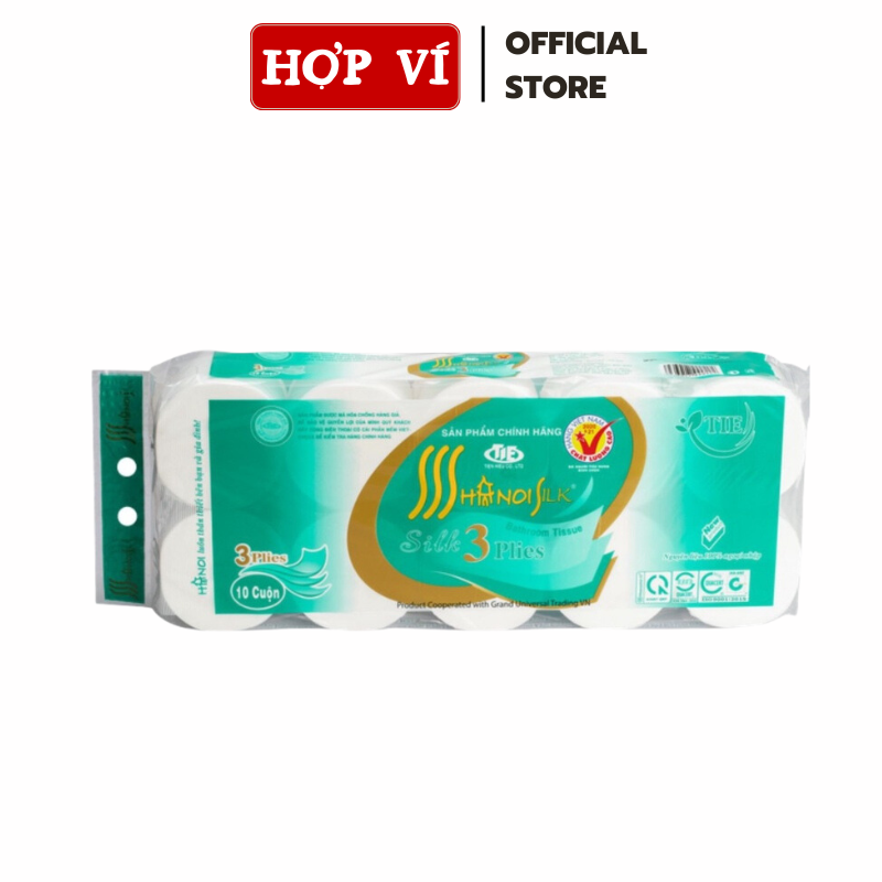 Giấy Vệ Sinh Hà Nội Bịch 10 Cuộn Không Lõi Siêu Dai Siêu Mịn 1,5Kg