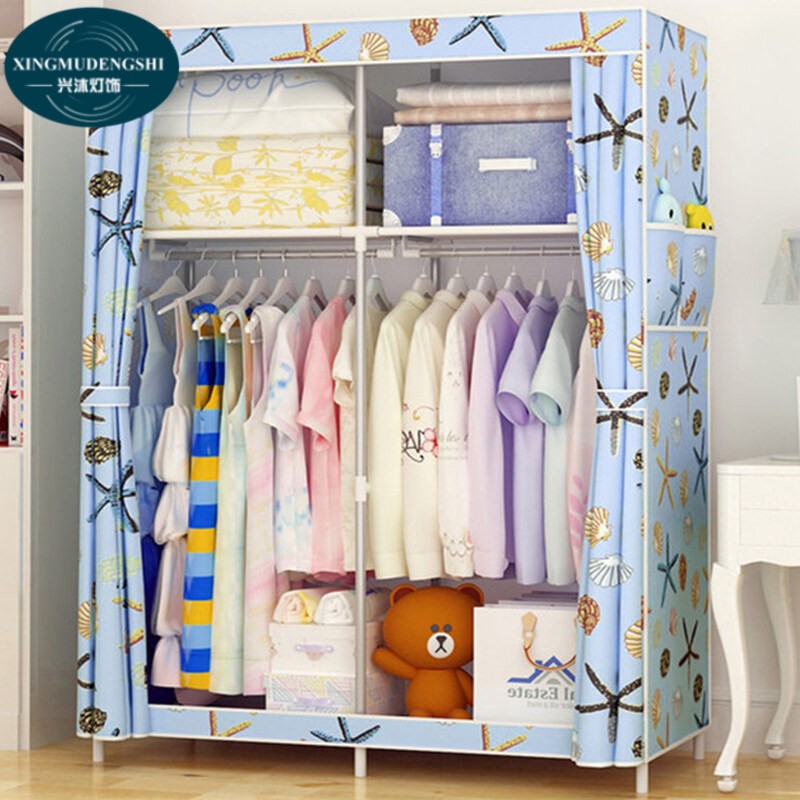 XMDS tủ đựng quần áo, tủ đựng quần áo lớn, vải chống thấm, tủ đựng quần áo vải Tủ vải 170CM Tủ vải Tủ vải nhiều lớp Tủ đựng quần áo Tủ đơn có sức chứa lớn Đa chức năng Tủ quần áo vải 130 cm / 105 cm