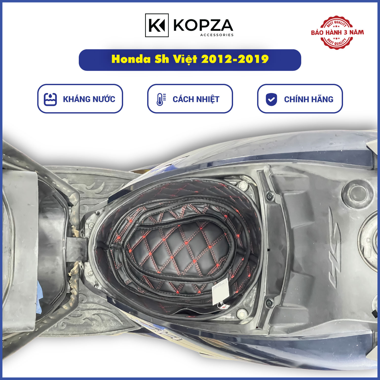 Thảm lót cốp xe máy da 5d kopda xe honda sh/ airblade/ vision/ sh mode cách nhiệt chống sốc