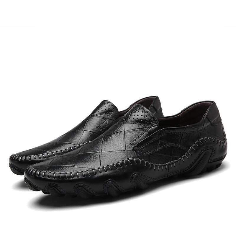 Giày lười da bò nam cao cấp, đế cao su đúc - 2 màu đen, nâu - giày đi ôm, êm, nhẹ G131