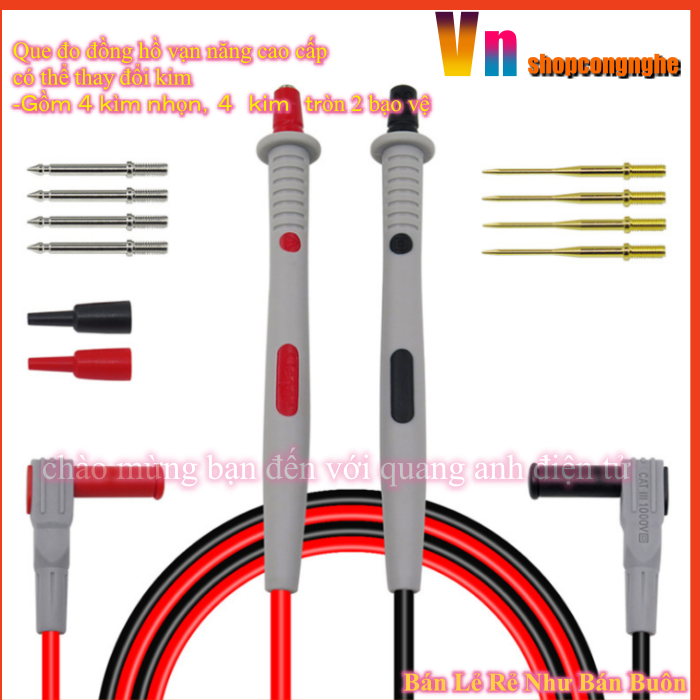 Que đo đồng hồ vạn năng cao cấp có thể thay đổi kim 1000V10A Siêu Nhọn