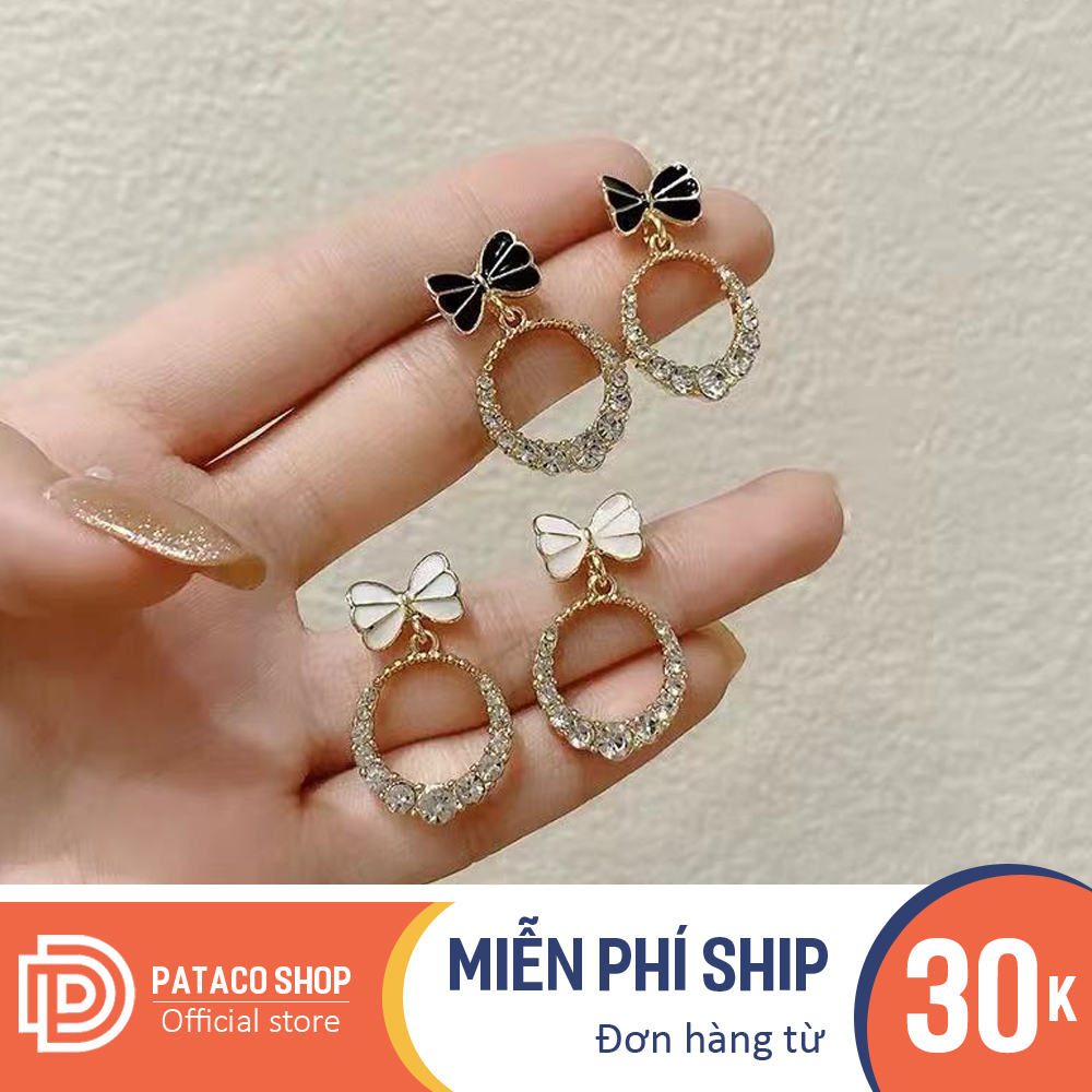Bông tai nữ cá tính ngầu Hàn Quốc hình con bướm đính cườm thời trang BT02 - Bông tai nữ cute cho học sinh, sinh viên