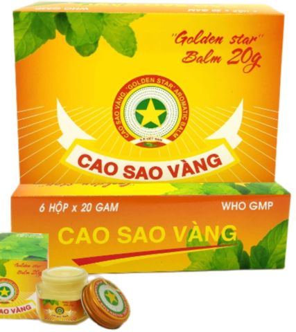 Dầu Cao Sao Vàng loại 20 g Combo 6 hộp Lọ Thủy Tinh Sang Trọng ( New 2021)