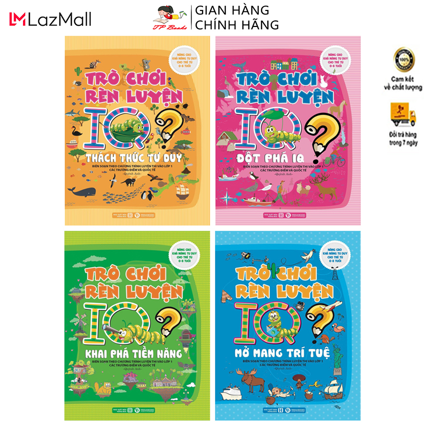 Sách - bộ 4 cuốn trò chơi rèn luyện iq cho bé - nâng cao khả năng tư duy cho trẻ từ 0 - 8 tuổi