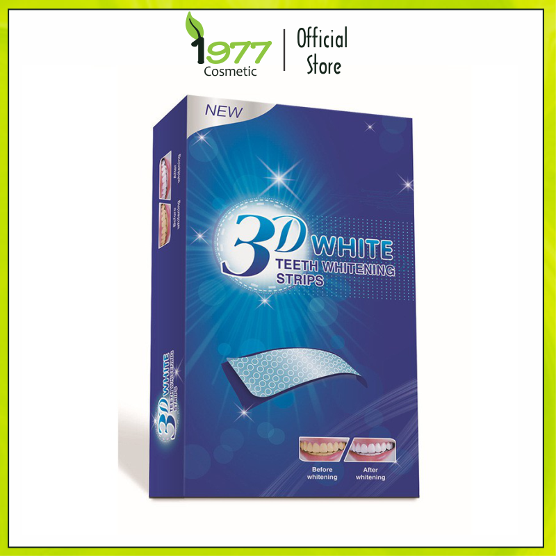 Full hộp 7 cặp - 14 miếng dán trắng răng 3D White Teeth Whitening Strips 1977 Cosmeticss