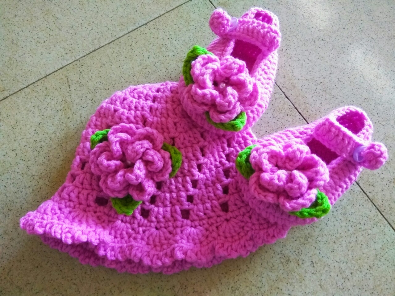 SET MŨ VÀ GIÀY LEN CHO BÉ SL043