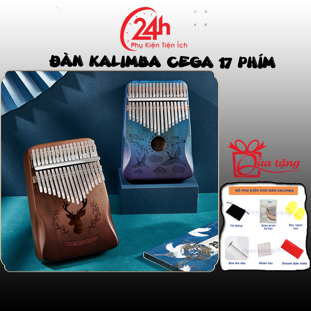 Đàn Kalimba Cega 17 Phím Gỗ Nguyên Tấm Mahogany Cao Cấp