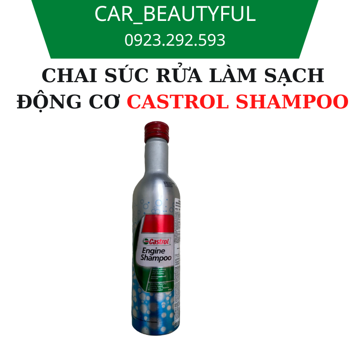 Dung dịch súc rửa làm sạch cặn bẩn động cơ xe hơi castrol engine shampoo 300ml