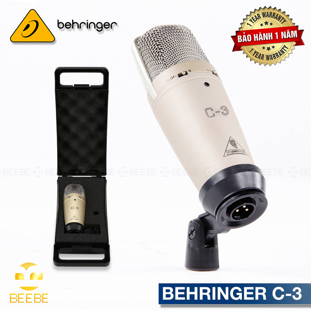 Behringer c 3 - micro thu âm condenser 48v màng thu kép, chế độ thu đa hướng