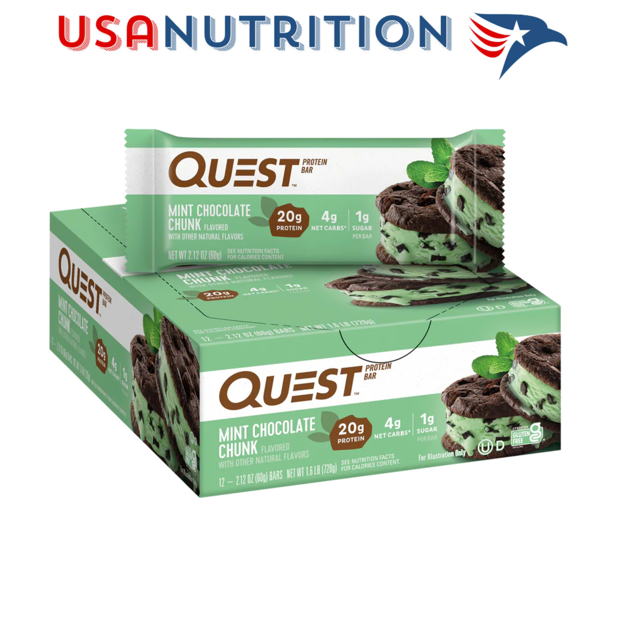 Bánh Protein Bar Quest bán chạy nhất Amazon 720g : Hộp 12 thanh đủ vị